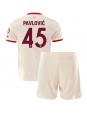 Bayern Munich Aleksandar Pavlovic #45 Ausweichtrikot für Kinder 2024-25 Kurzarm (+ Kurze Hosen)